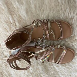 Cat & Jack Pink and Gold Strappy Sandals